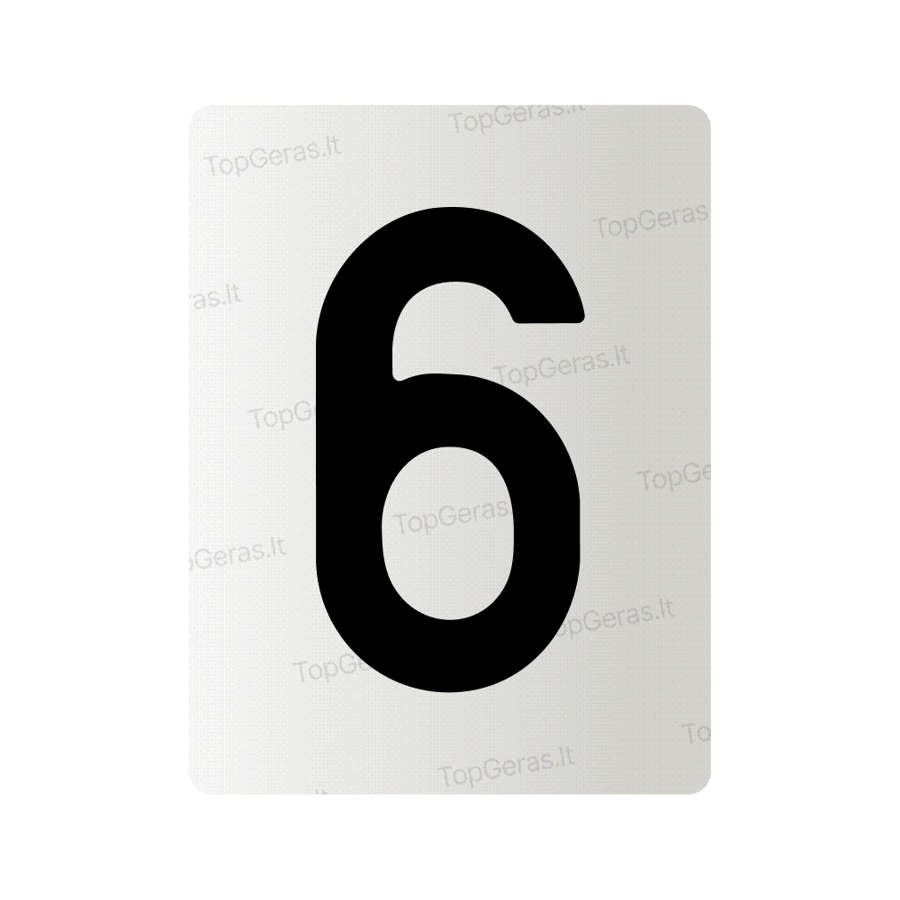 Nanoplėvelė Lietuvos valstybiniams numeriams – simbolis „6“